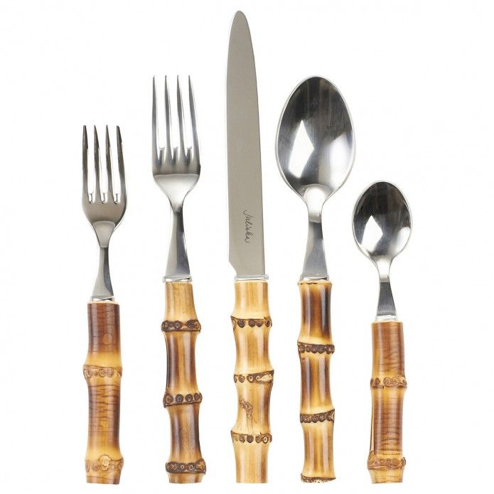 Natural Bamboo 5-Piece Place Setting