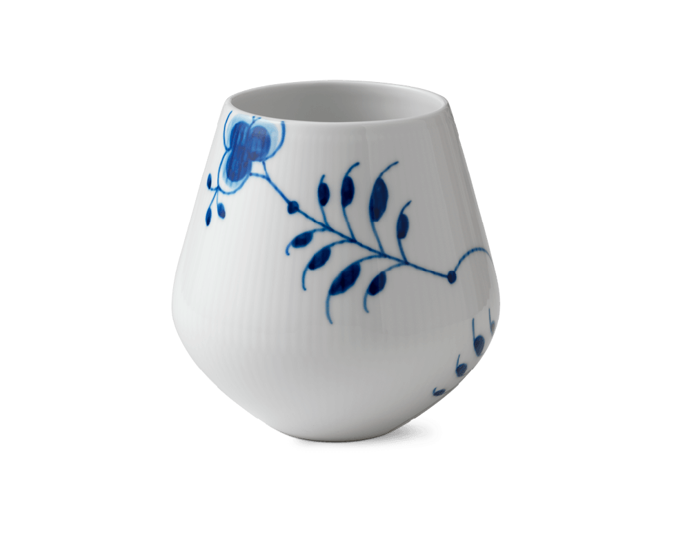 Medium Blue Fluted Mega Vase