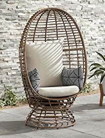 Hampton Bay Brown Wicker Outdoor Patio Egg Lounge Chair