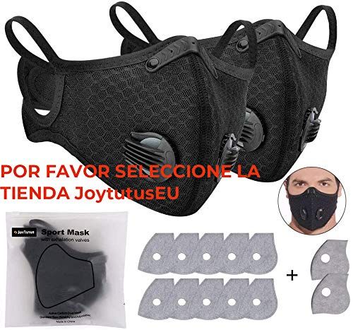 Mascarillas Deportivas Tapabocas antipolucion con filtros de aire y 2 valvulas 