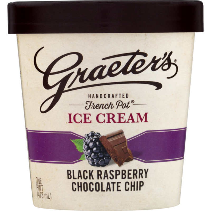 Graeter's Handcrafted French Pot Ice Cream Black Raspberry Chocolate Chip