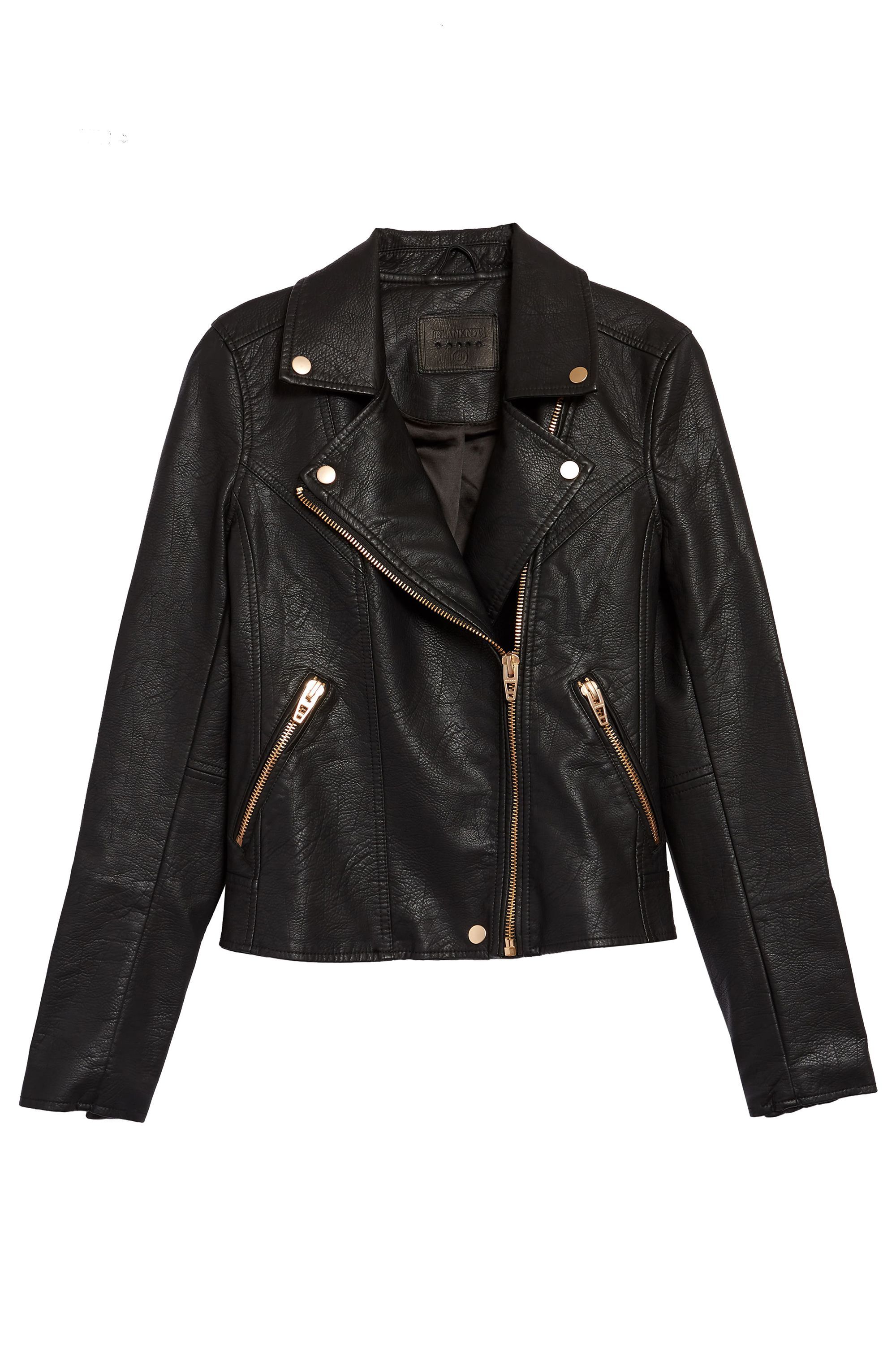 ladies black leather jacket size 18