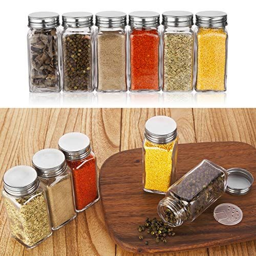 spice jars with labels on top