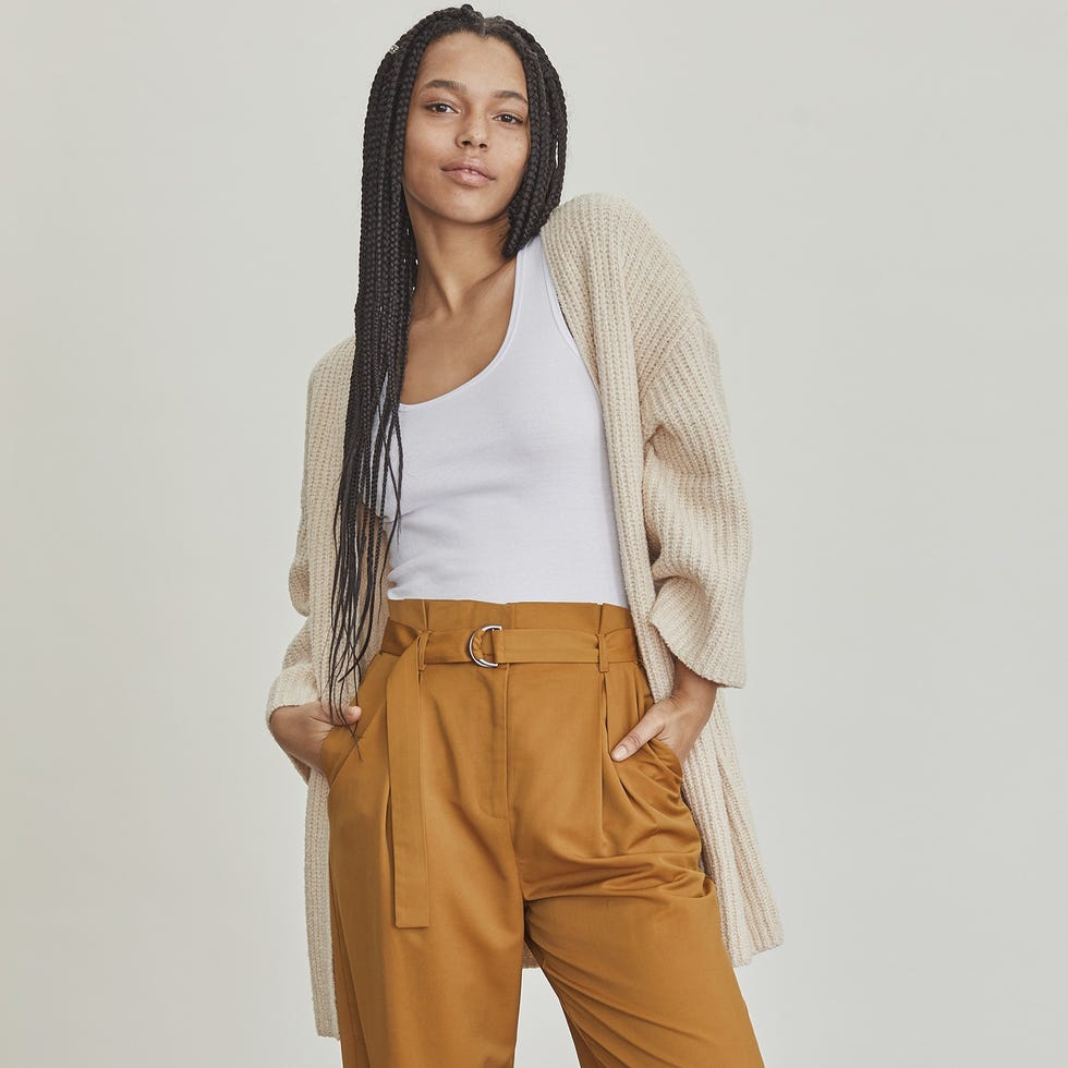 Open Ribbed Long Cardigan