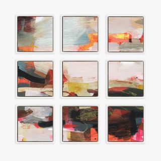 Abstract Floating Framed Canvas Print, Set of 9