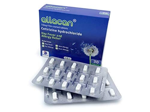 Allacan Cetirizine Hayfever Allergy Tablets, 3 Months Supply 