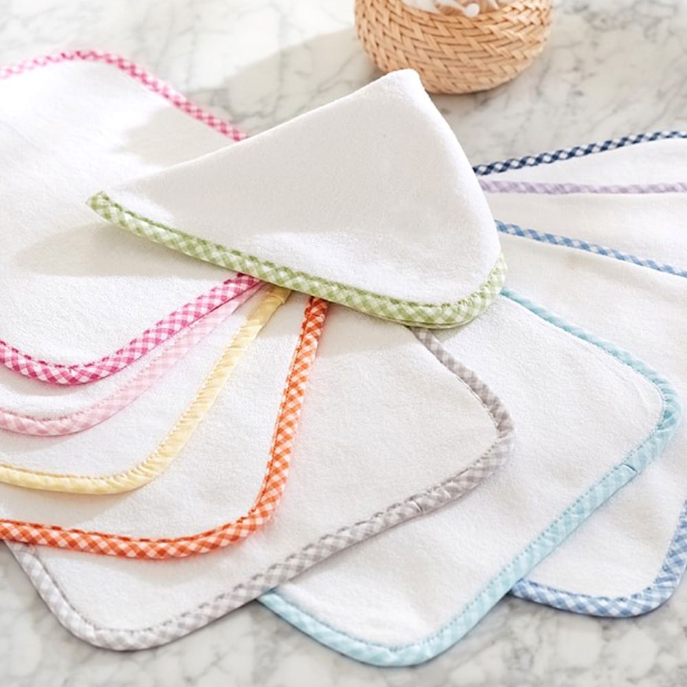 5 PACK SET BABY WASHING WASH BATH CLOTHS TOWEL 100% POLYESTER FOR NEW BORN 