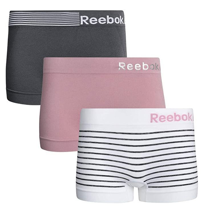Reebok Girls' Underwear, Cotton Stretch Hipster Panties, 5 Pack