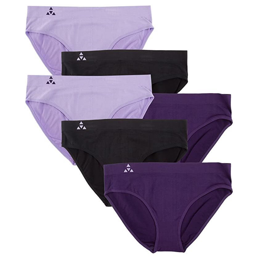 Reebok Women's Underwear - Seamless Bikini Briefs (5 Pack), Black