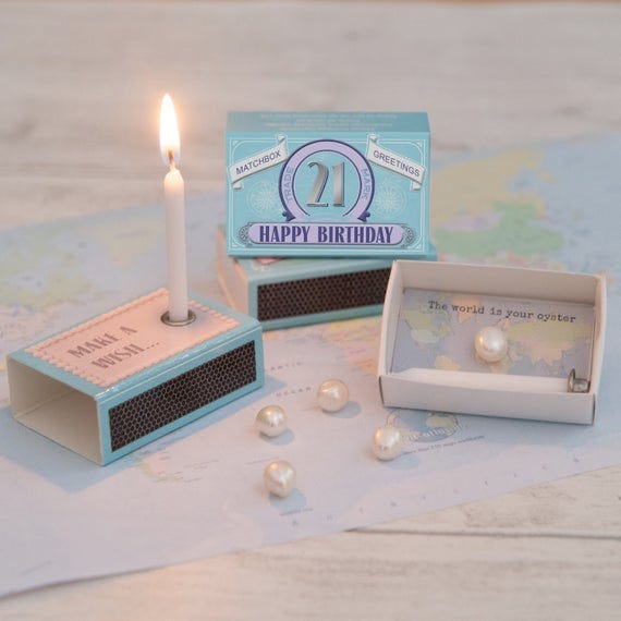  Marvling Bros Happy Birthday 21st In A Matchbox, £5