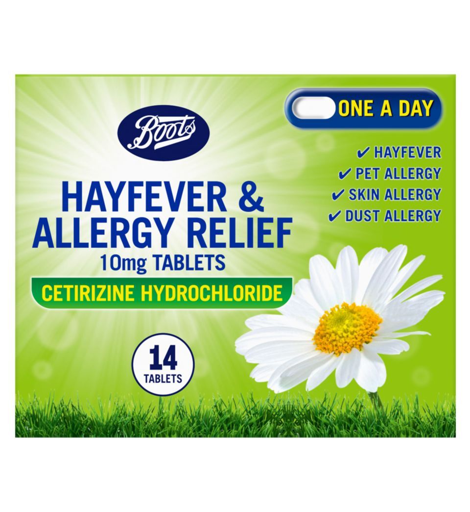 Hayfever and Allergy Relief 10mg tablets- Cetirizine 