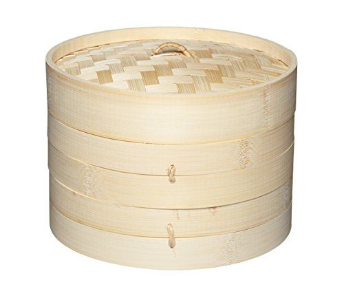 KitchenCraft World of Flavours Bamboo Steamer Basket, 2 Tier, 20 cm
