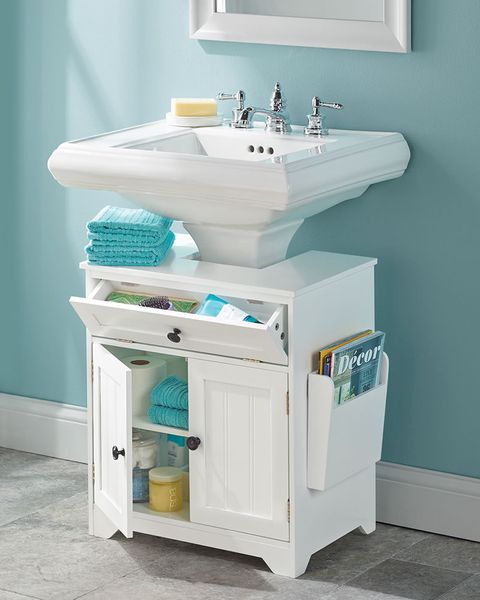 Easy Under Sink Storage Ideas, Bathroom Sink Without Cabinet Storage Ideas