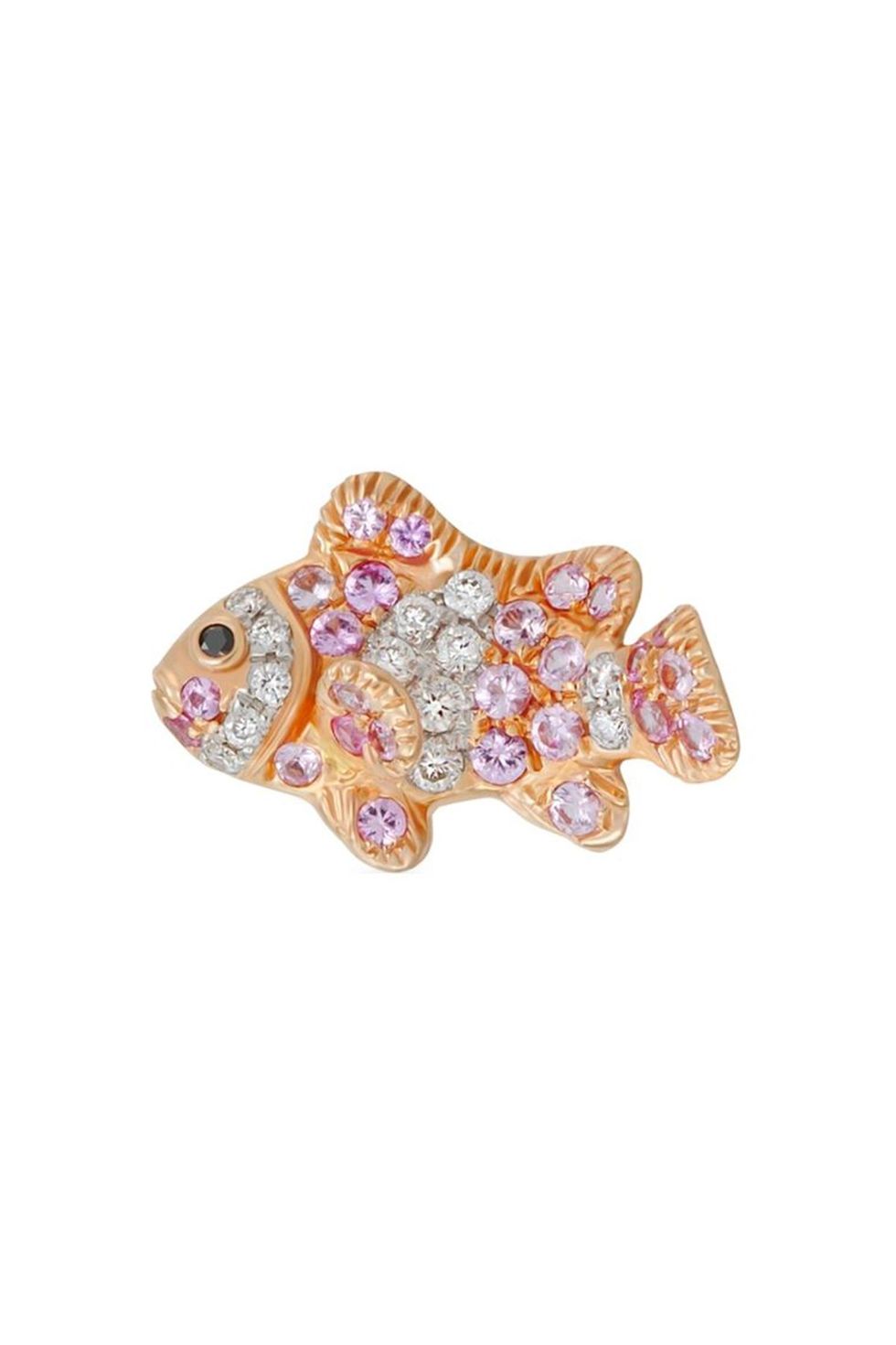 Pink Sapphire & Diamond Small Fish Earring