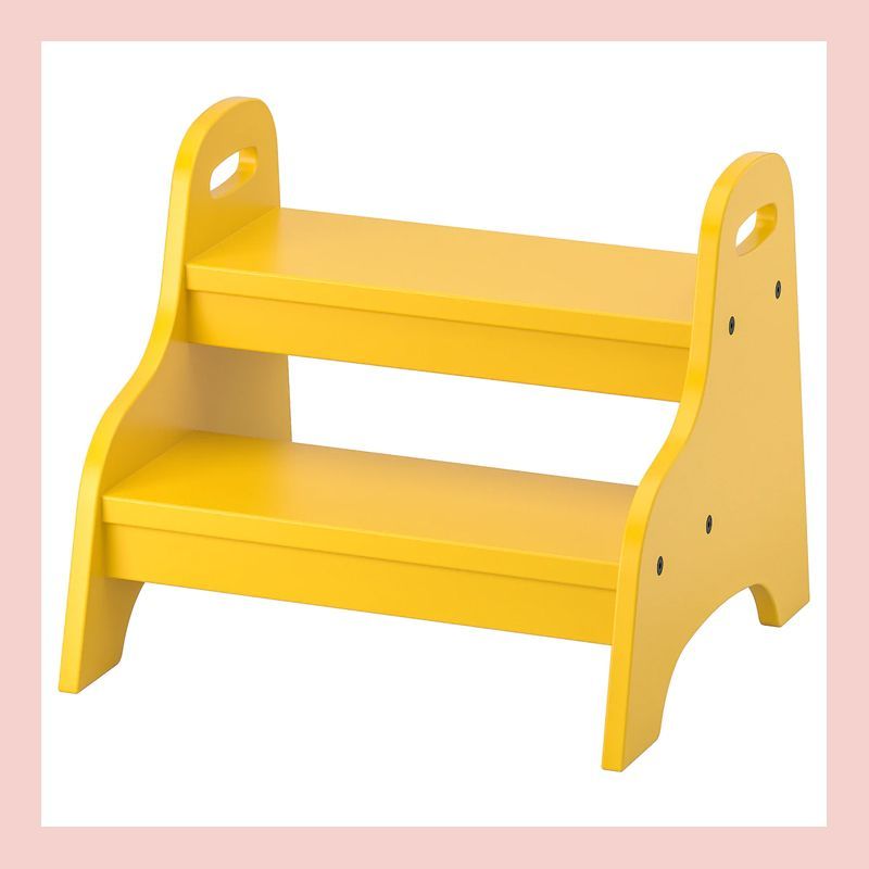 TROGEN Child's step stool, yellow, 15 3/4x15x13 "