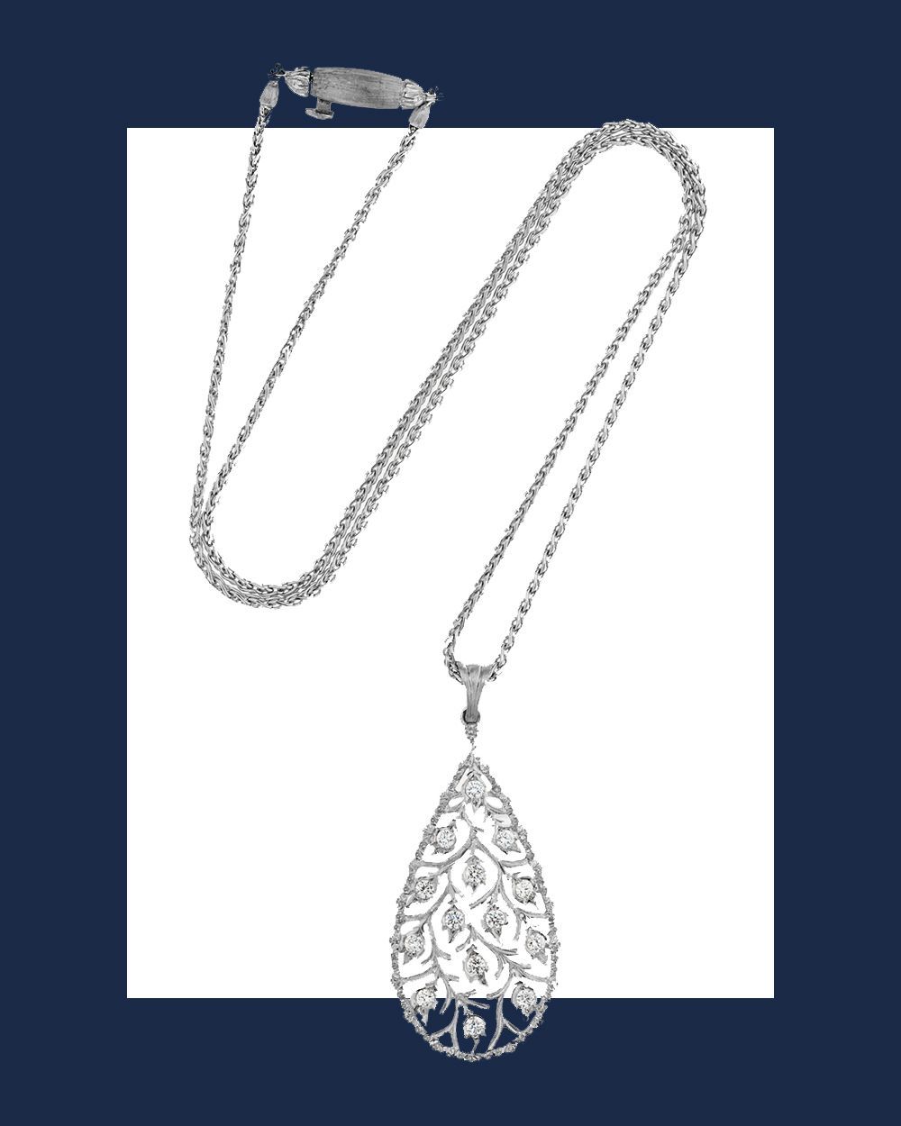 Ramage 18-Karat White Gold Diamond Necklace