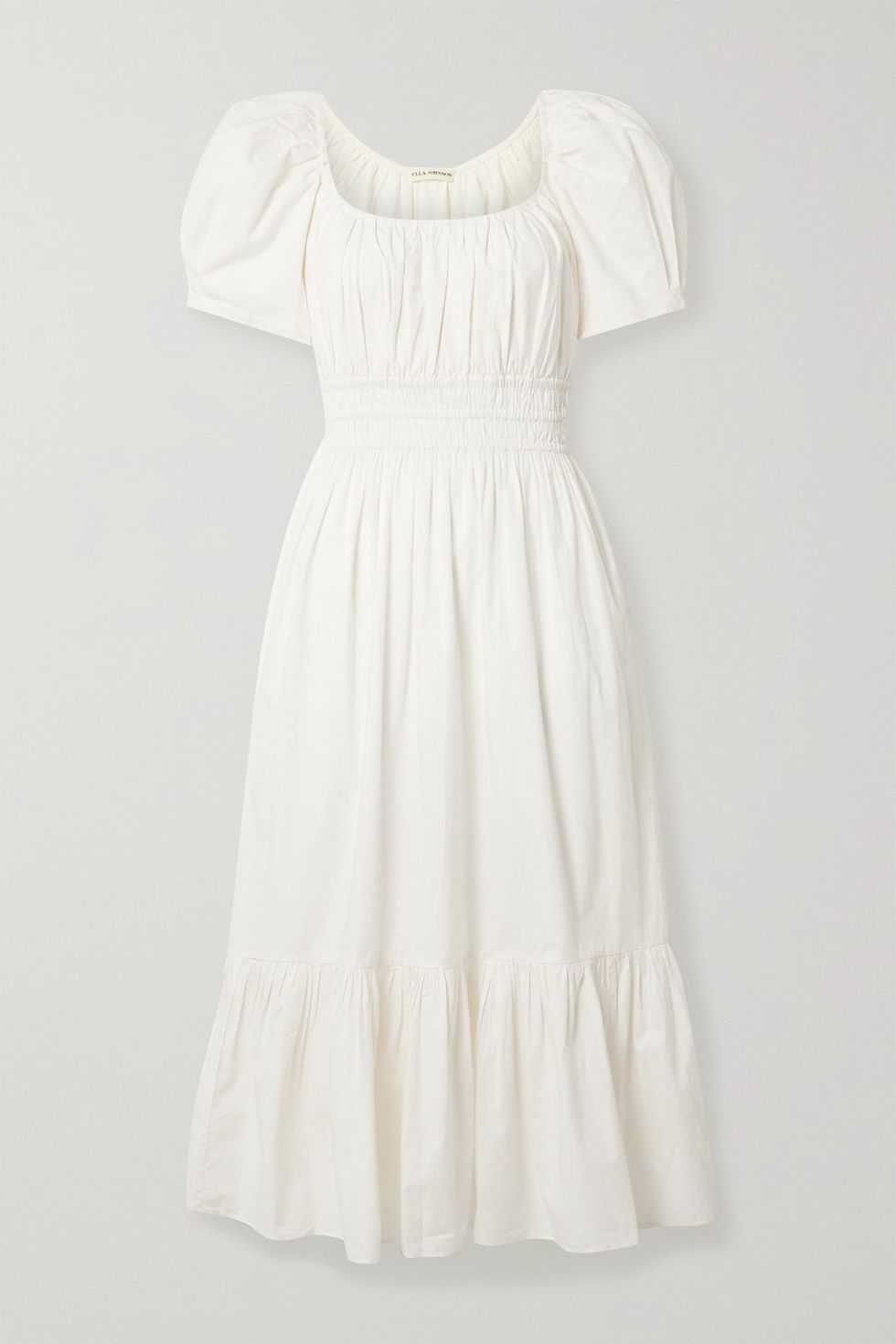 Isla Ruffled Cotton-Poplin Midi Dress