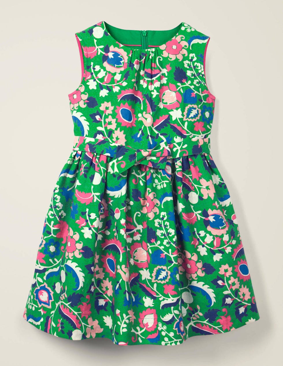 Vintage Dress - Emerald Green Tropical Retreat