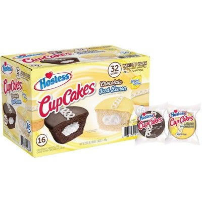 Hostess Iced Lemon / Chocolate CupCakes Variety Pack (1.59oz / 32pk)