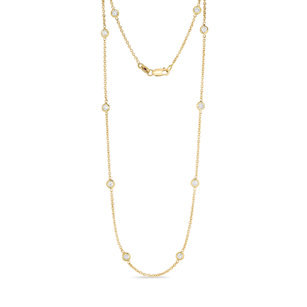 Roberto Coin Necklace with 10 Diamond Stations