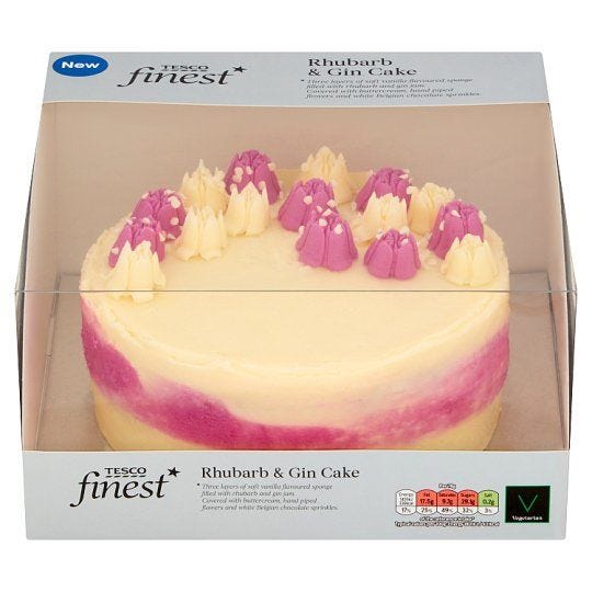 Tesco Finest Rhubarb & Gin Cake