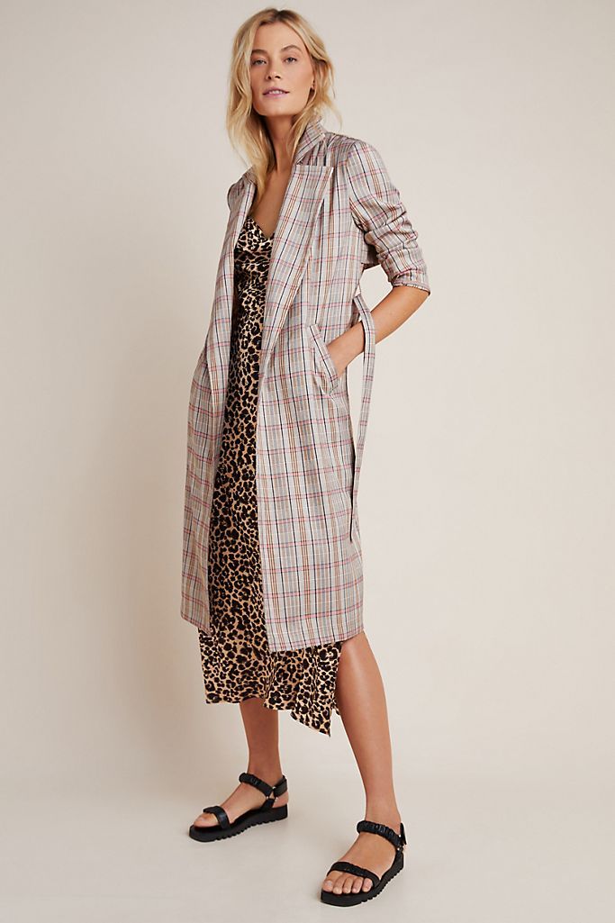 Marilyn Plaid Trench Coat