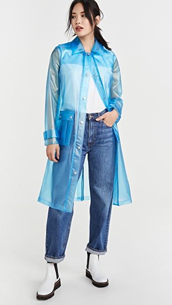 Translucent Hooded Rain Coat