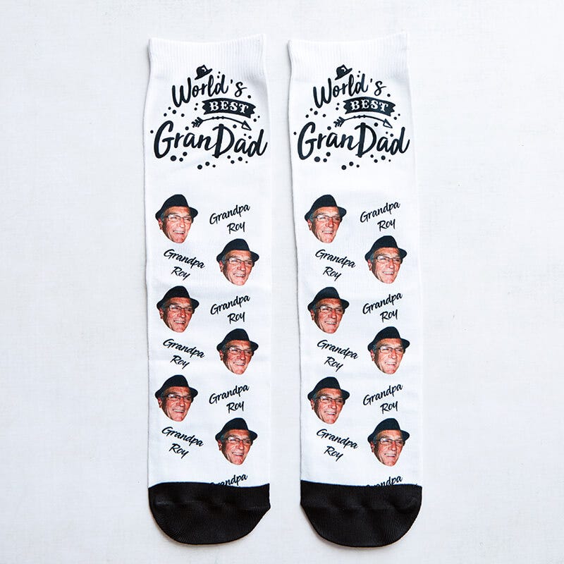 Personalised Best Grandad Face Socks