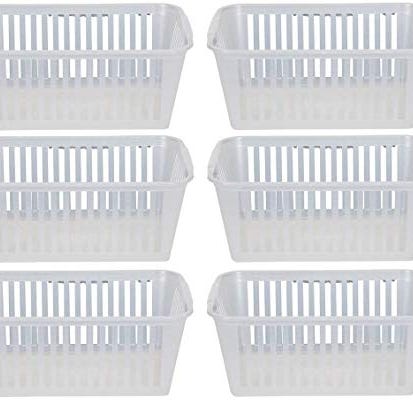 Plastic storage basket, 6 pack