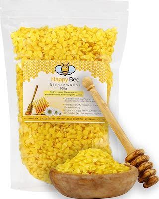 100 % Pure Beeswax - 200 g Pure Yellow Beeswax Pellets - Ideal pastilles for cosmetics and candle making with the whole family