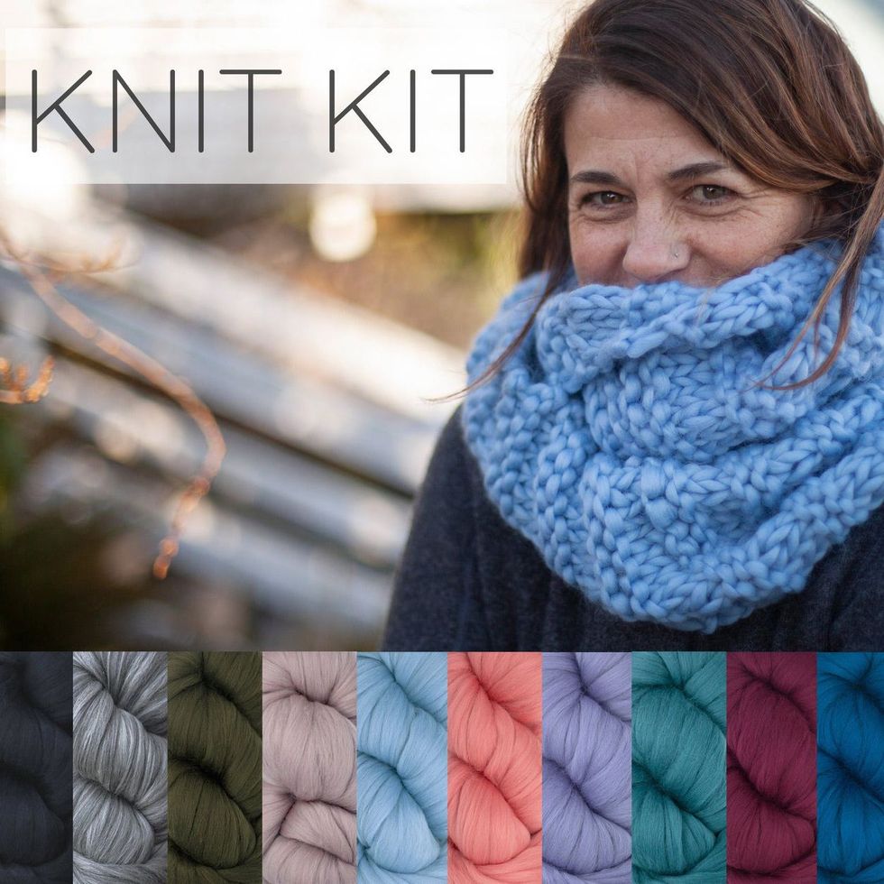 Chunky Merino Wool Cowl Knit Kit