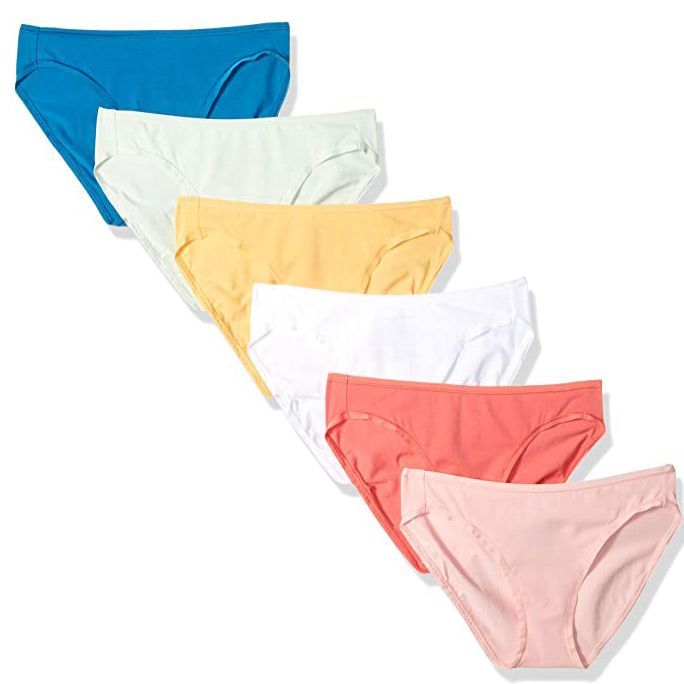 Essentials Women's Cotton and Lace Bikini Underwear