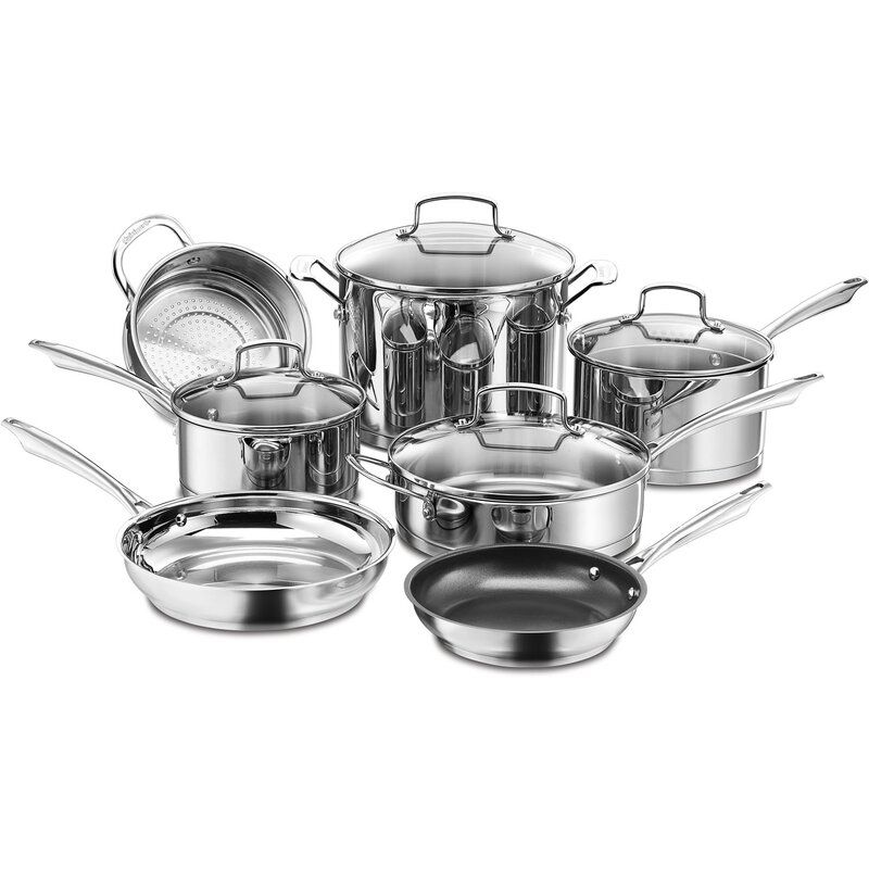 Cuisinart Professional Series 11 Piece Stainless Steel Non Stick Cookware Set