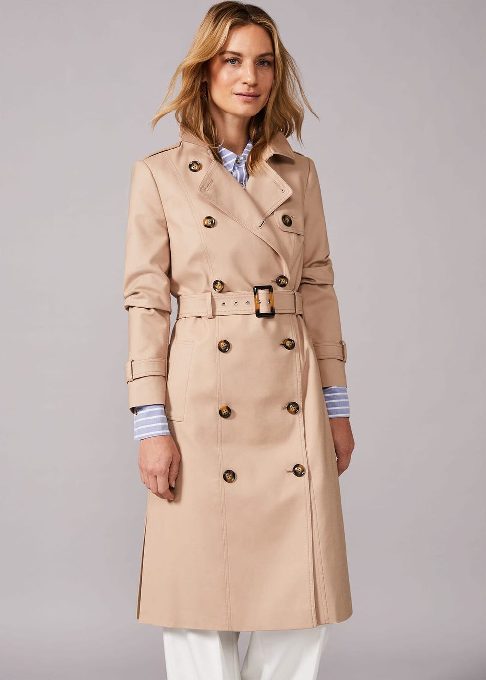 Belted trench coat
