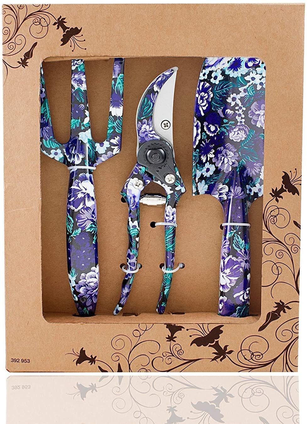 Garden Party Navy Blue Floral Two Piece Garden Tool Set Hand Tools New In Box 