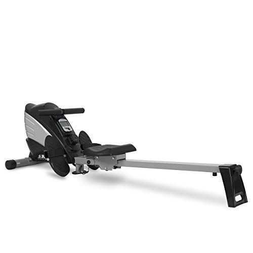 JLL® R200 Home Rowing Machine, 2020 Model Rowing Machine Fitness Cardio Workout with Adjustable Resistance, Advanced Driving Belt System, 12-Month Warranty, Black and Silver Colour