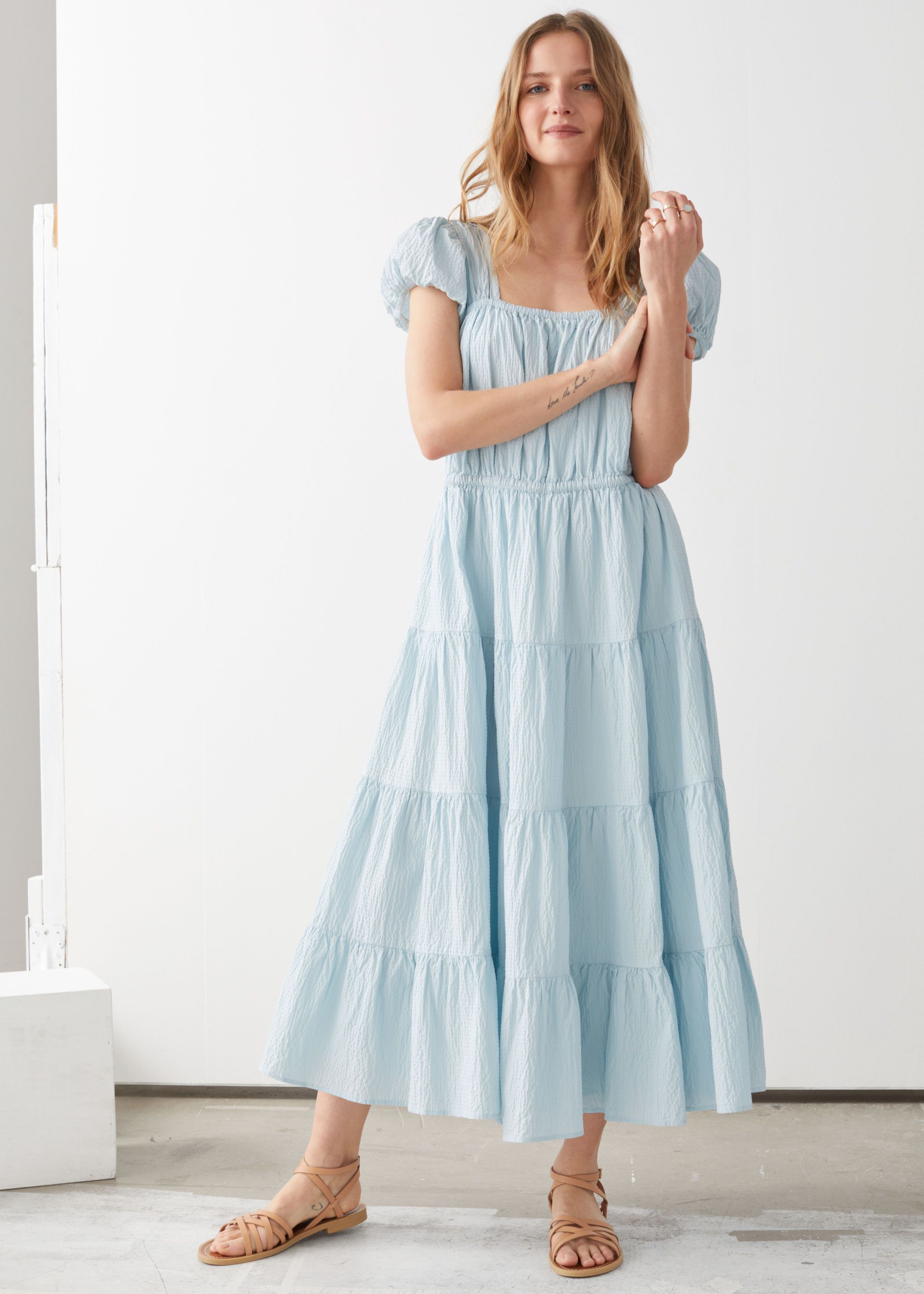 Tiered Dress With Sleeves Online Store ...