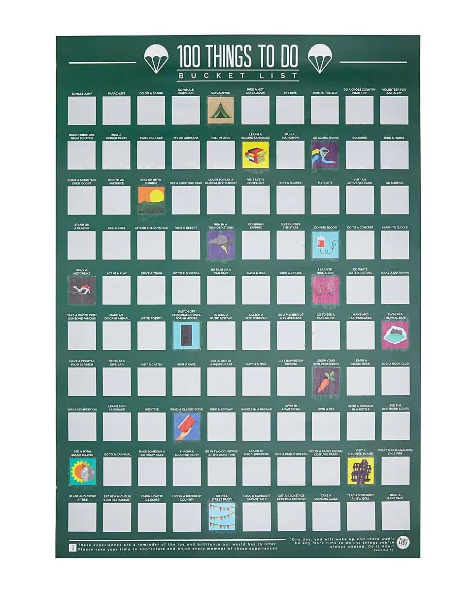 '100 Things To Do' Scratch-Off Poster