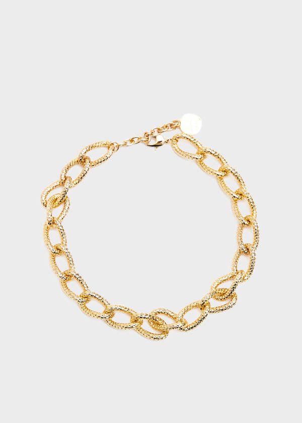FREE UK P/&P CG5973...GOLD LARGE CHAIN LINK CHOKER NECKLACE
