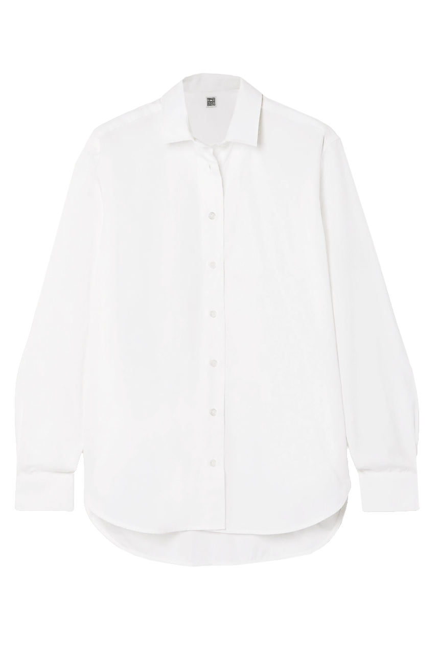 basic white button down shirt