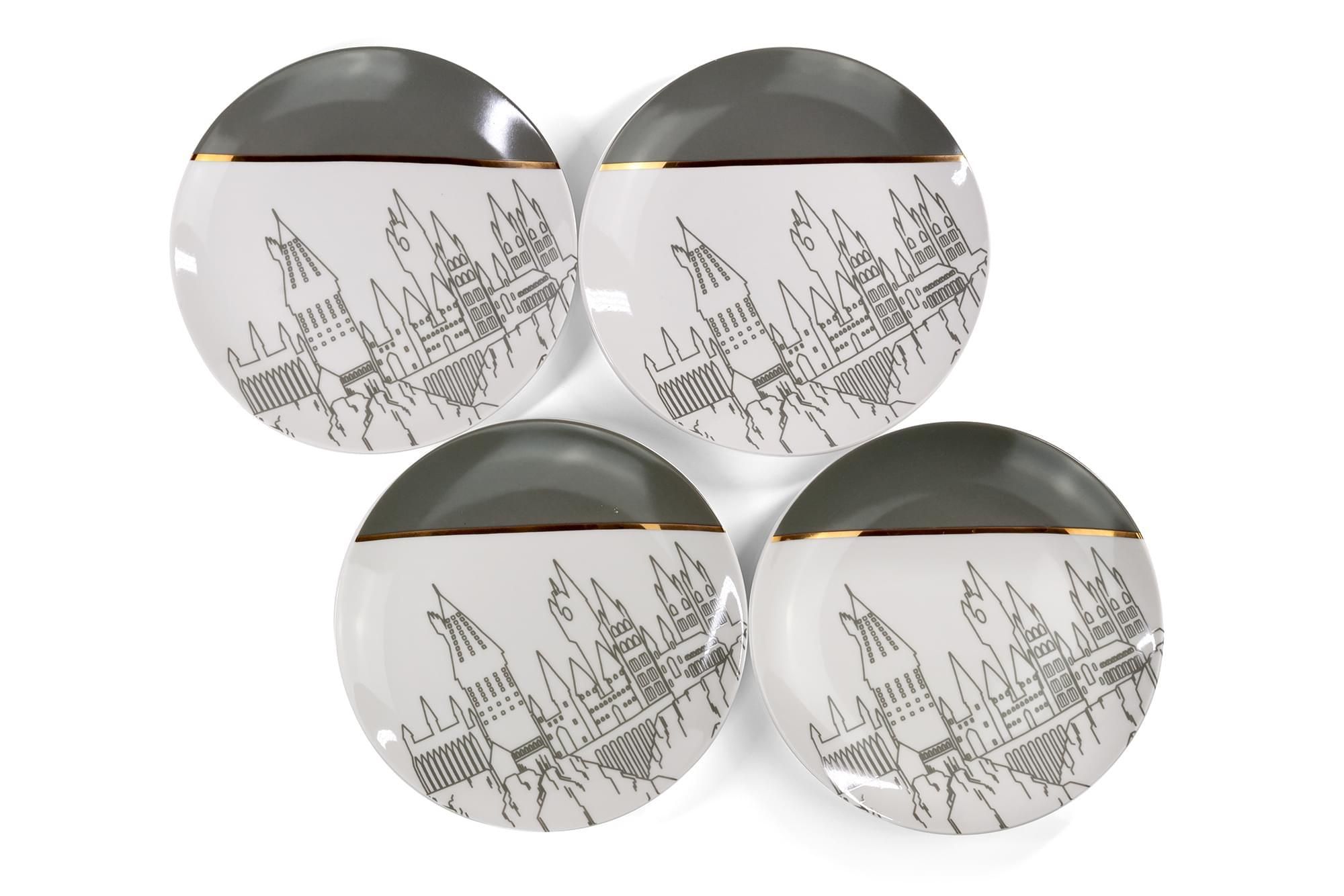 Hogwarts White & Grey Ceramic Plate Collection 