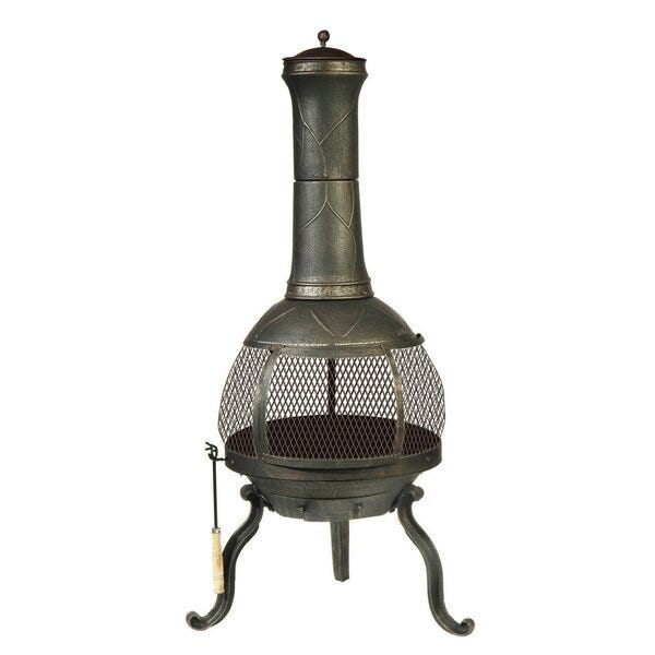 Ophelia & Co. Nyora Cast Iron and Steel Wood Burning Chiminea