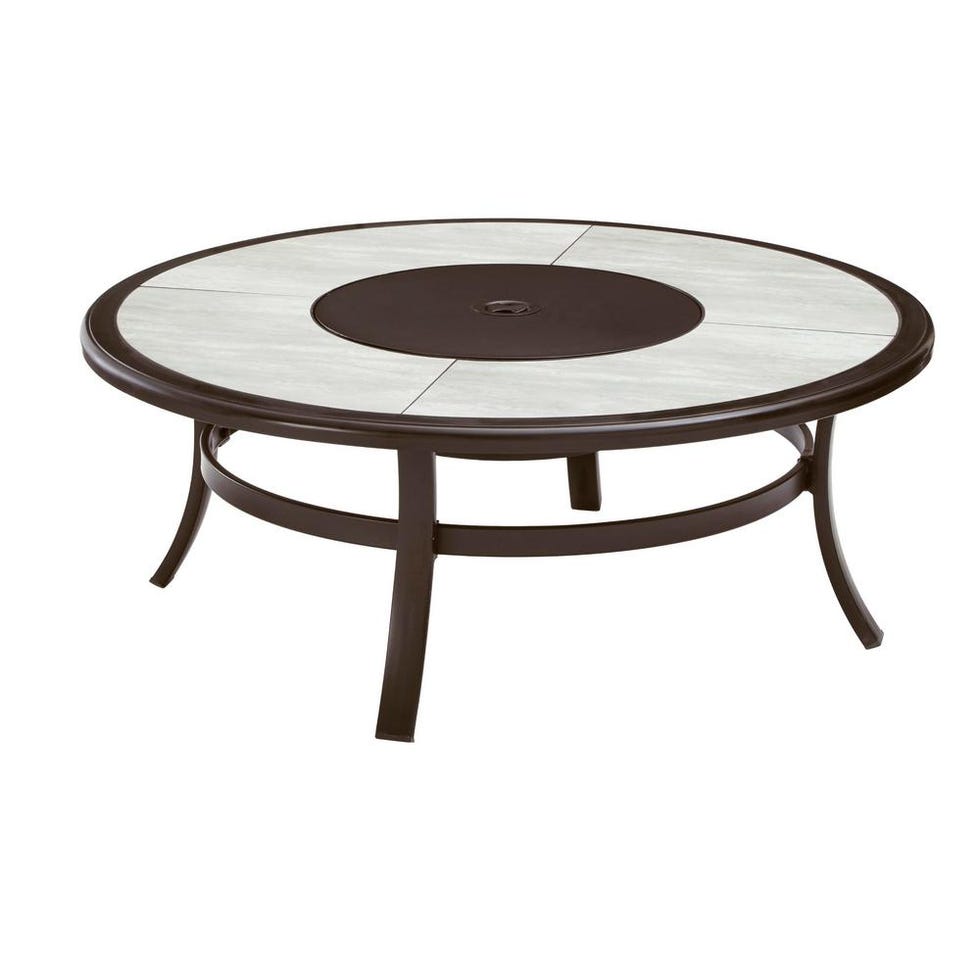 Hampton Bay Whitfield Round Galvanized Steel Wood Burning Fire Pit Table