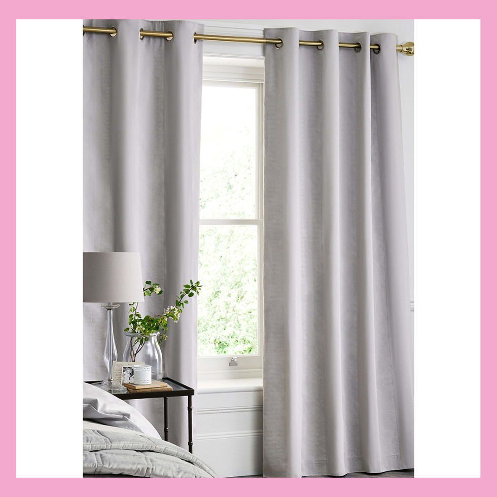Cotton Waffle 300 Thread Count Blackout Lined Eyelet Curtains
