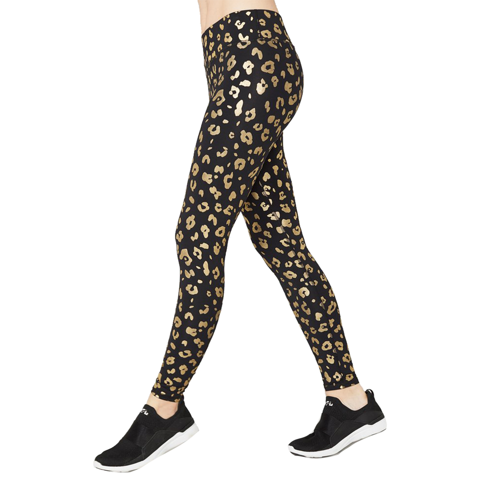 Gold Cheetah Foil Printed Gym Leggings