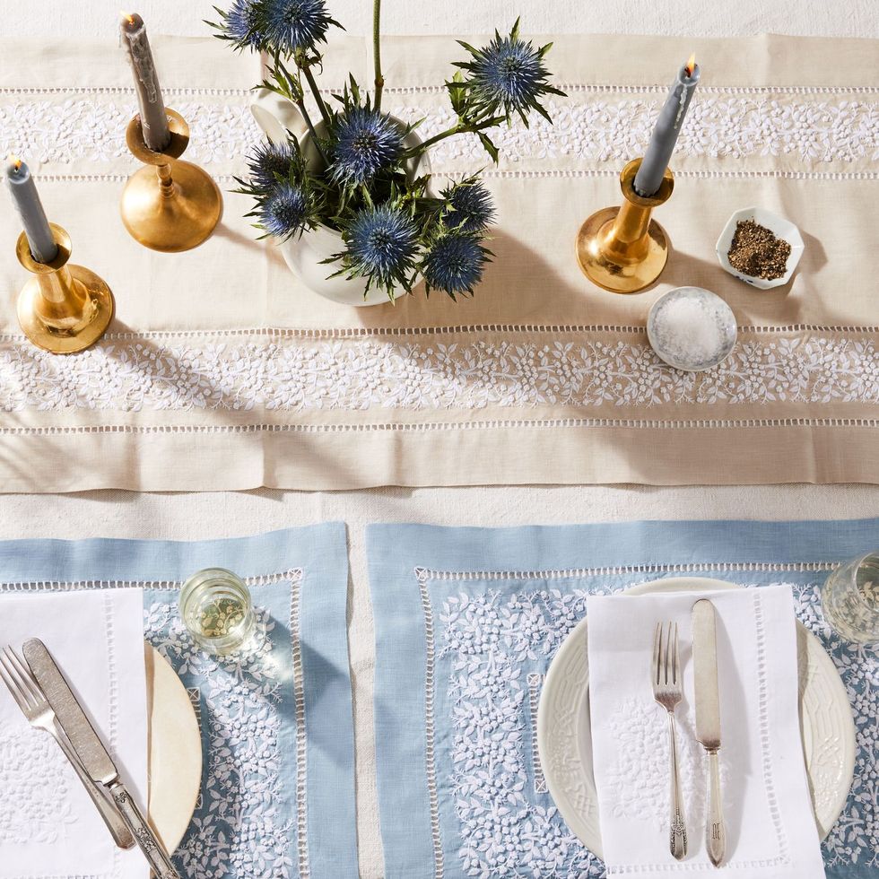 Jardin Estate Hand-Embroidered Table Linens