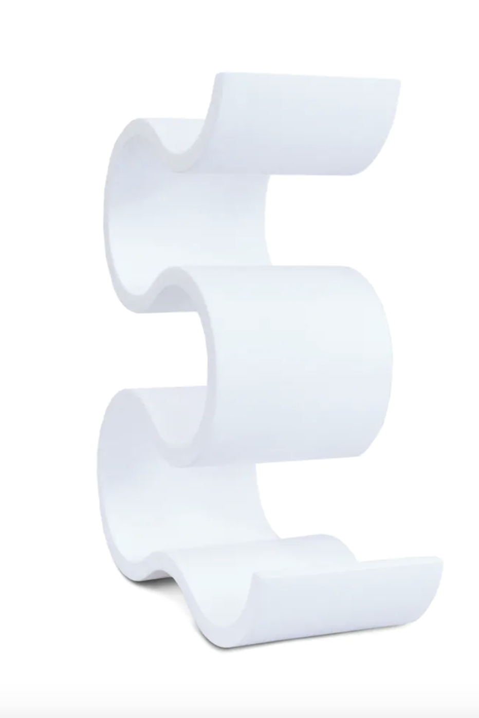 White Wood Contemporary 5 Bottle Infinity Wine Rack