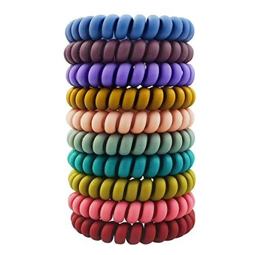 Multicolour Rainbow Spiral Hair Band Hairbands Bobbles Stretchy Ponytail 4pk 