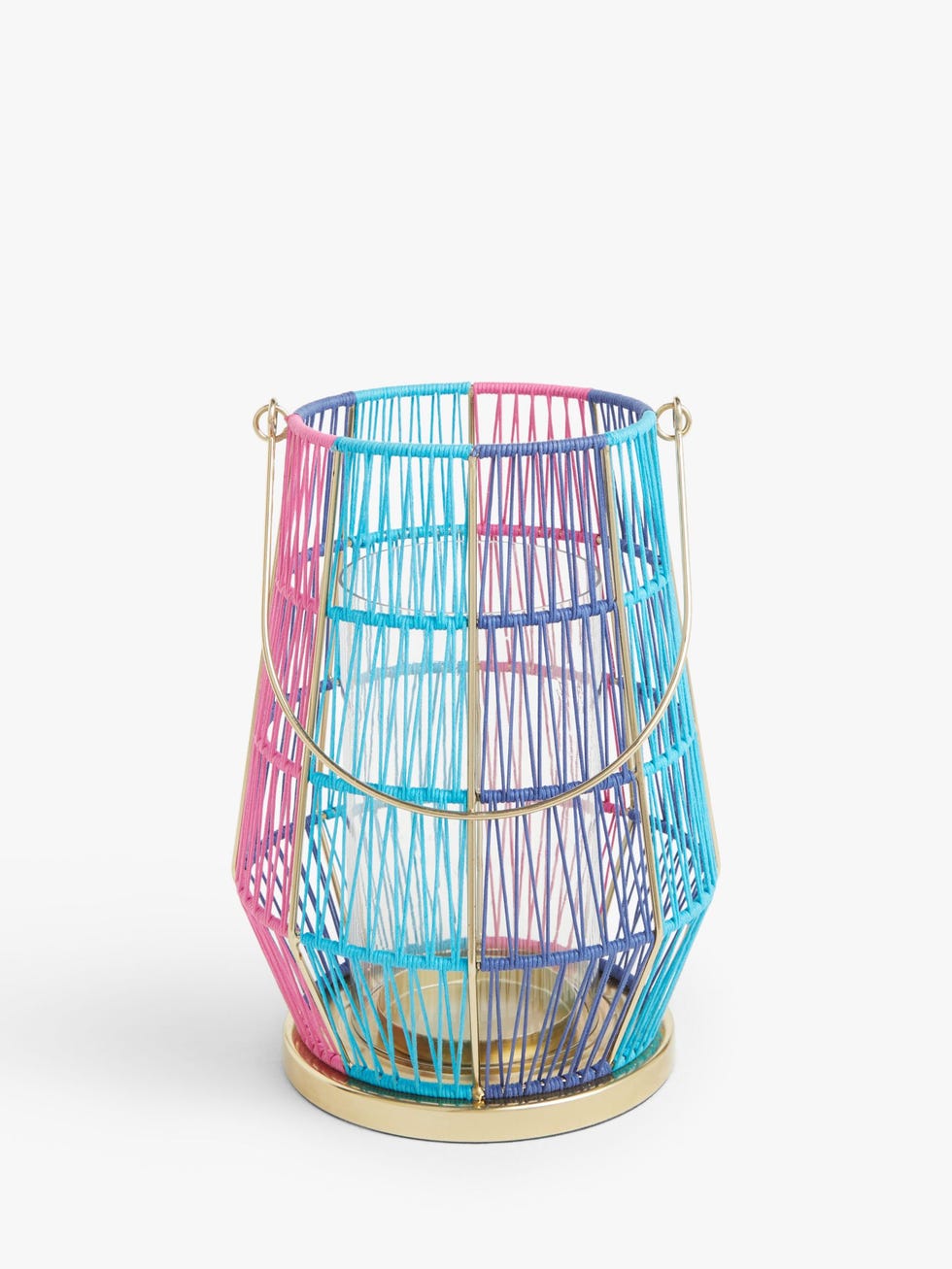 Summer Lantern Candle Holder, Pink/Blue