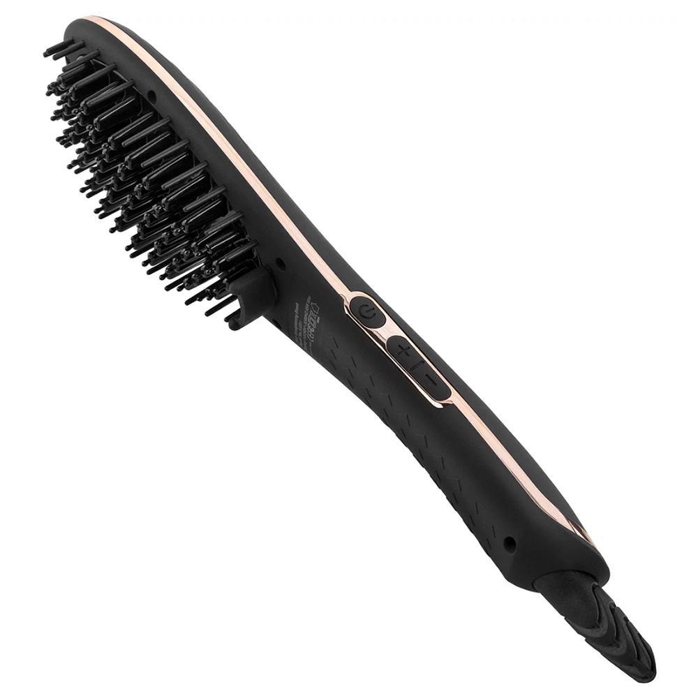 Amazon.com : 2023 New Negative Ion Hair Straightener with 5 Temp, 2 in 1  Brush and Curler, Portable Electric Straightening Heated Styling Comb 10s  Fast Heating Anti-Scald (Black) : Beauty & Personal Care